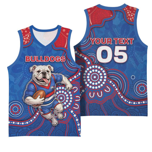 Custom Bulldogs Football Basketball Jersey Aboriginal Dot Art Pattern