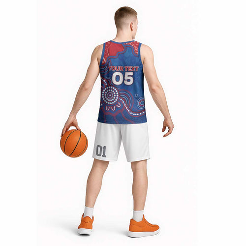 Custom Bulldogs Football Basketball Jersey Aboriginal Dot Art Pattern