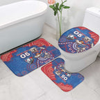 Custom Bulldogs Football Bathroom Set Aboriginal Dot Art Pattern