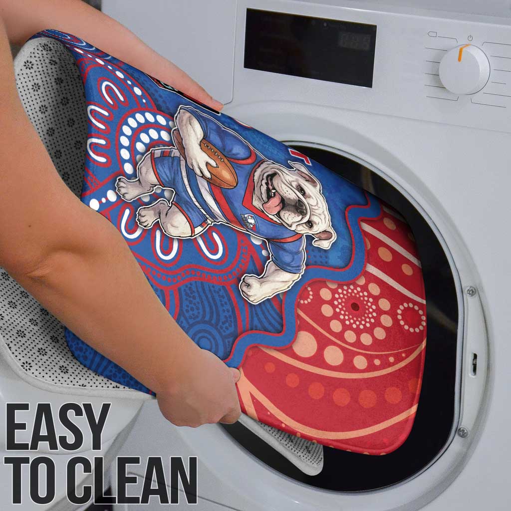 Custom Bulldogs Football Bathroom Set Aboriginal Dot Art Pattern