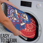 Custom Bulldogs Football Bathroom Set Aboriginal Dot Art Pattern