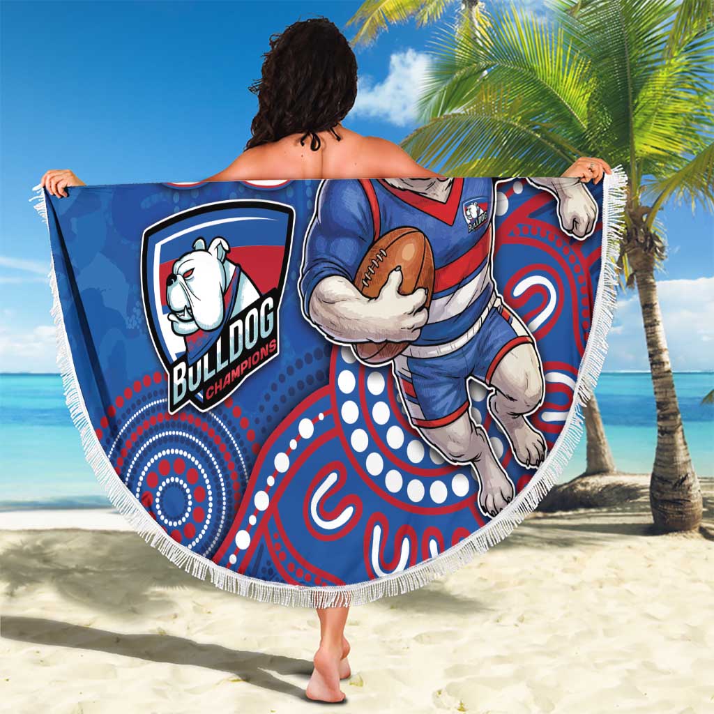Custom Bulldogs Football Beach Blanket Aboriginal Dot Art Pattern