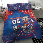 Custom Bulldogs Football Bedding Set Aboriginal Dot Art Pattern