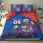 Custom Bulldogs Football Bedding Set Aboriginal Dot Art Pattern