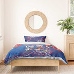 Custom Bulldogs Football Bedding Set Aboriginal Dot Art Pattern