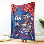 Custom Bulldogs Football Blanket Aboriginal Dot Art Pattern