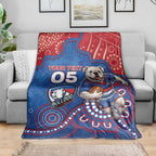 Custom Bulldogs Football Blanket Aboriginal Dot Art Pattern