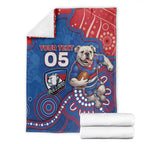 Custom Bulldogs Football Blanket Aboriginal Dot Art Pattern