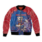 Custom Bulldogs Football Bomber Jacket Aboriginal Dot Art Pattern