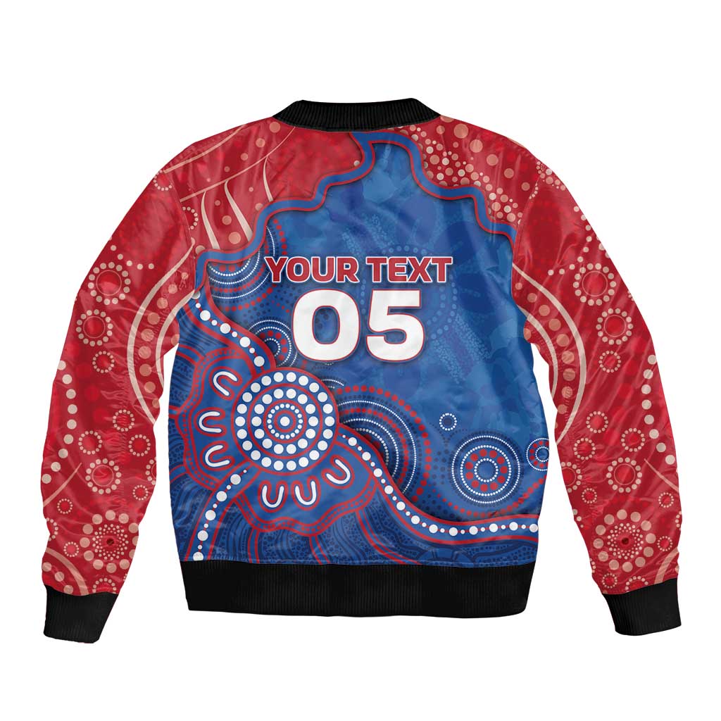 Custom Bulldogs Football Bomber Jacket Aboriginal Dot Art Pattern