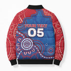 Custom Bulldogs Football Bomber Puffer Jacket Aboriginal Dot Art Pattern
