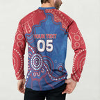 Custom Bulldogs Football Button Sweatshirt Aboriginal Dot Art Pattern