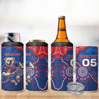 Custom Bulldogs Football 4 in 1 Can Cooler Tumbler Aboriginal Dot Art Pattern