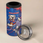 Custom Bulldogs Football 4 in 1 Can Cooler Tumbler Aboriginal Dot Art Pattern