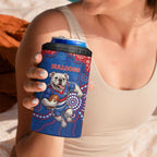 Custom Bulldogs Football 4 in 1 Can Cooler Tumbler Aboriginal Dot Art Pattern