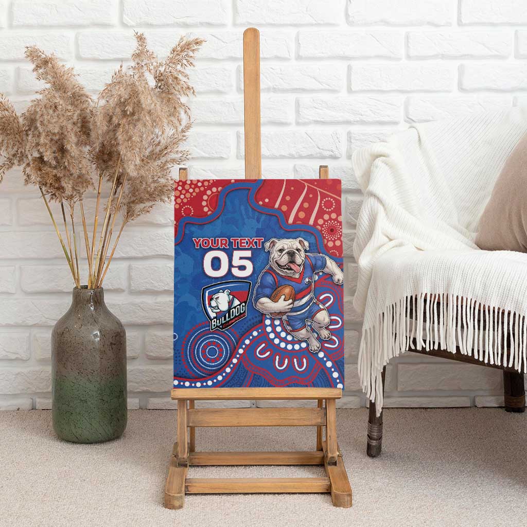 Custom Bulldogs Football Canvas Wall Art Aboriginal Dot Art Pattern