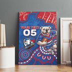 Custom Bulldogs Football Canvas Wall Art Aboriginal Dot Art Pattern