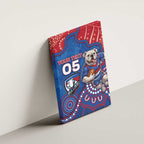 Custom Bulldogs Football Canvas Wall Art Aboriginal Dot Art Pattern