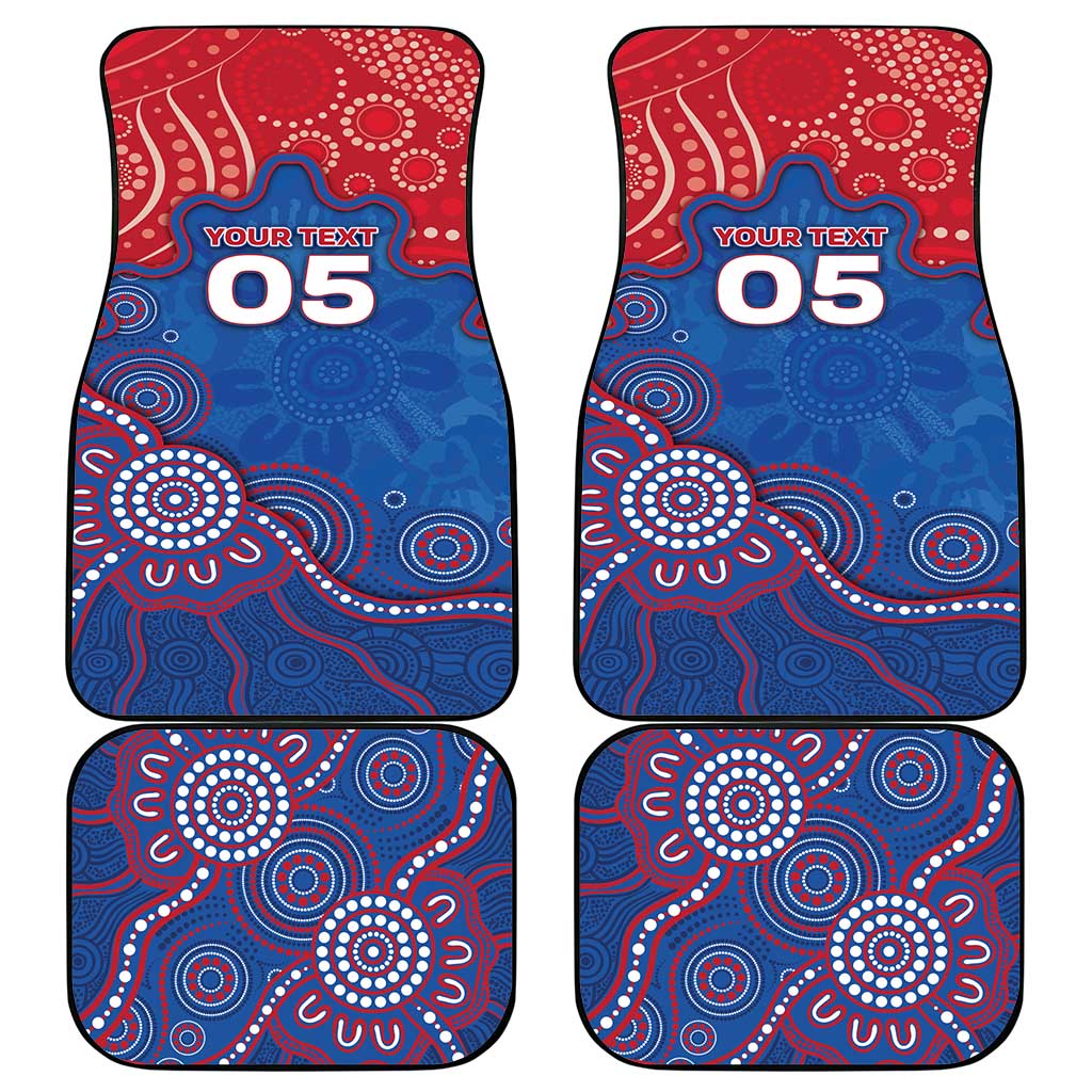 Custom Bulldogs Football Car Mats Aboriginal Dot Art Pattern