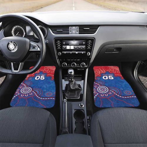 Custom Bulldogs Football Car Mats Aboriginal Dot Art Pattern