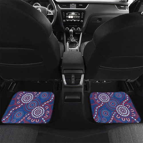 Custom Bulldogs Football Car Mats Aboriginal Dot Art Pattern