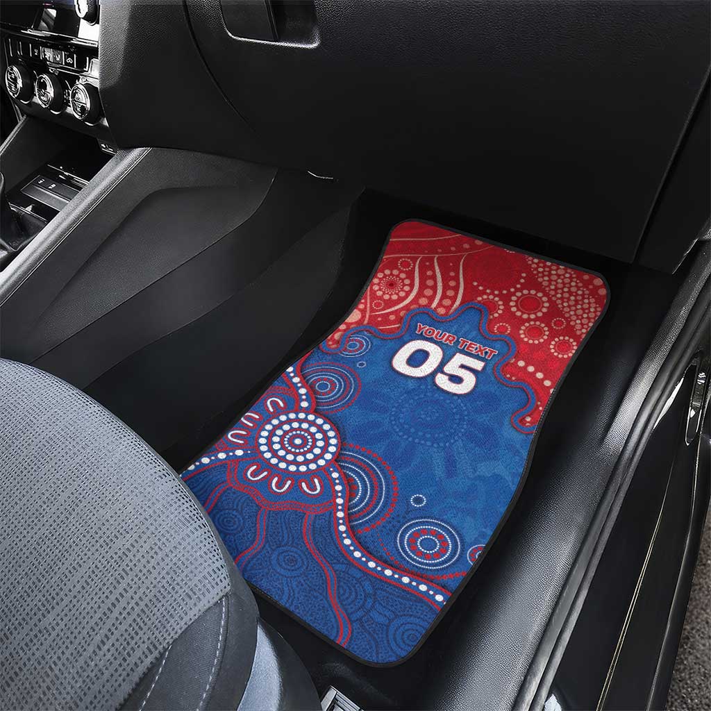 Custom Bulldogs Football Car Mats Aboriginal Dot Art Pattern