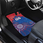Custom Bulldogs Football Car Mats Aboriginal Dot Art Pattern