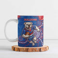 Custom Bulldogs Football Ceramic Mug Aboriginal Dot Art Pattern