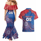 Custom Bulldogs Football Couples Matching Mermaid Dress and Hawaiian Shirt Aboriginal Dot Art Pattern