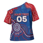 Custom Bulldogs Football Cross Shoulder Shirt Aboriginal Dot Art Pattern