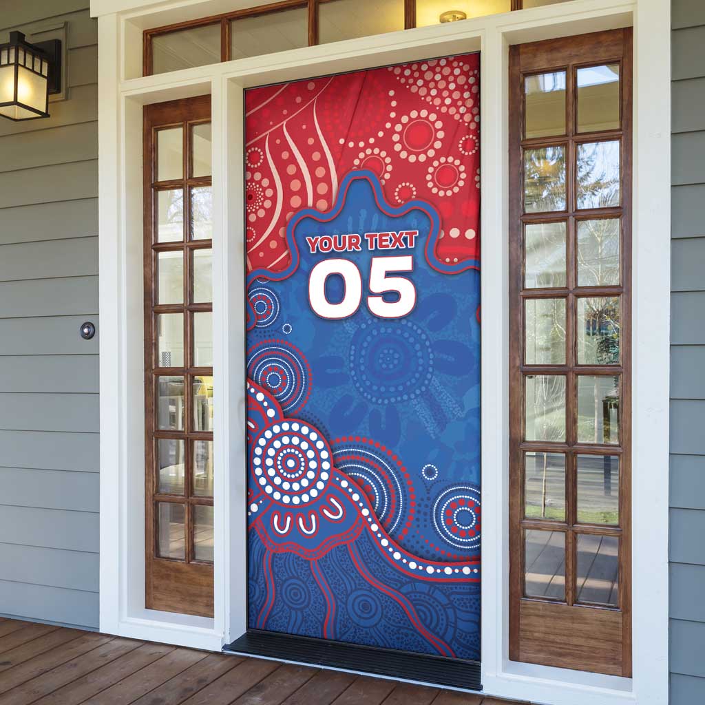 Custom Bulldogs Football Door Cover Aboriginal Dot Art Pattern