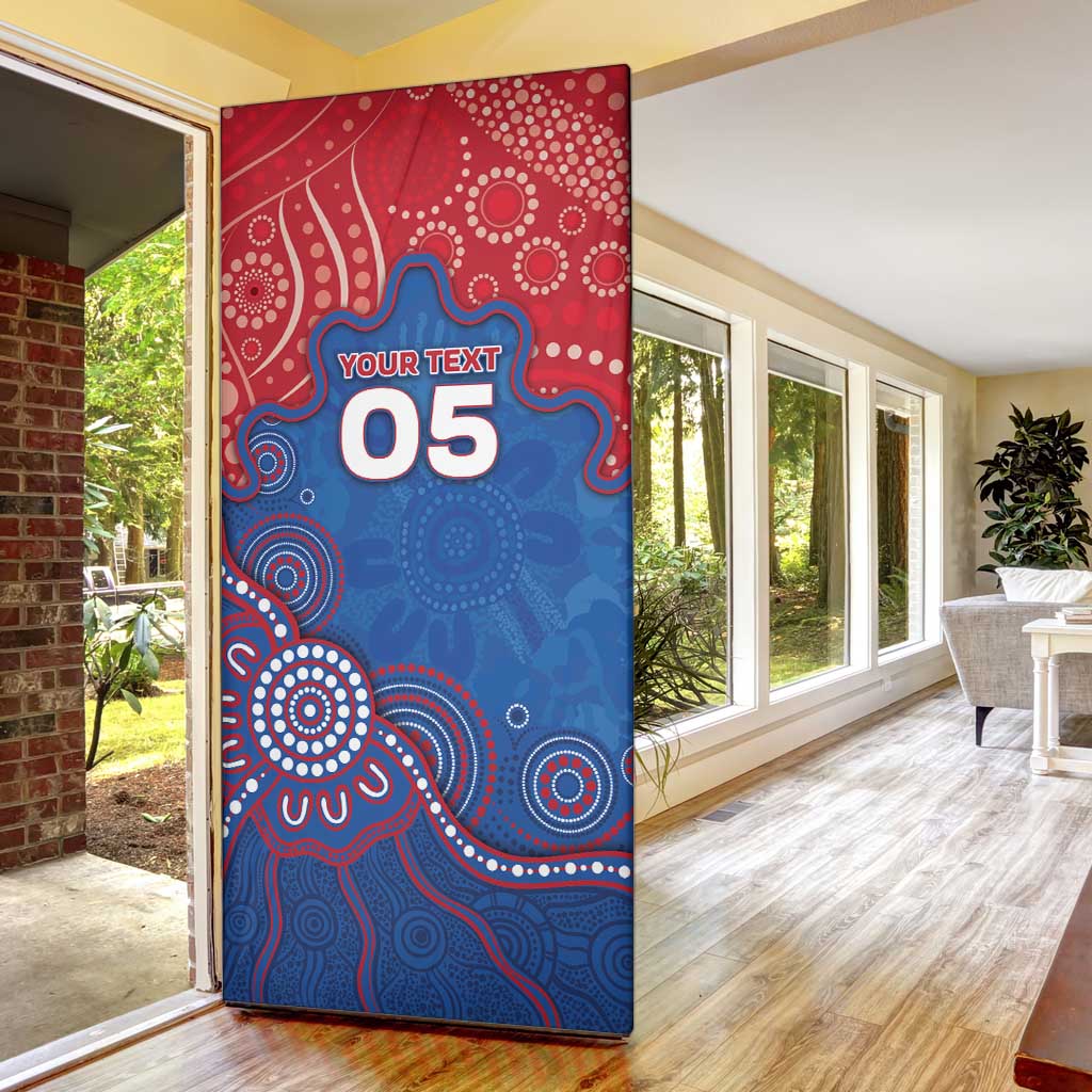 Custom Bulldogs Football Door Cover Aboriginal Dot Art Pattern