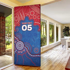 Custom Bulldogs Football Door Cover Aboriginal Dot Art Pattern