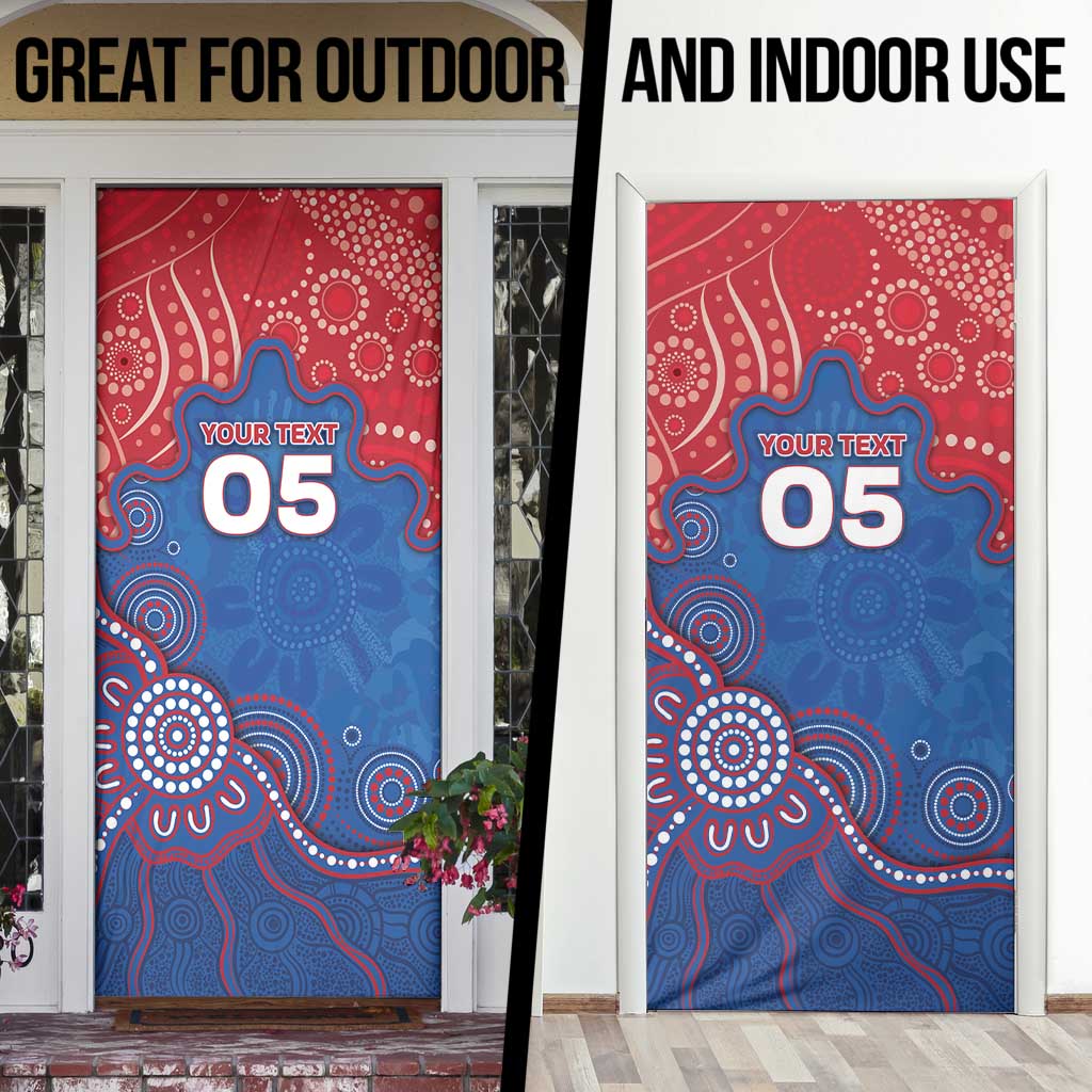 Custom Bulldogs Football Door Cover Aboriginal Dot Art Pattern