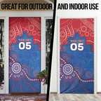 Custom Bulldogs Football Door Cover Aboriginal Dot Art Pattern