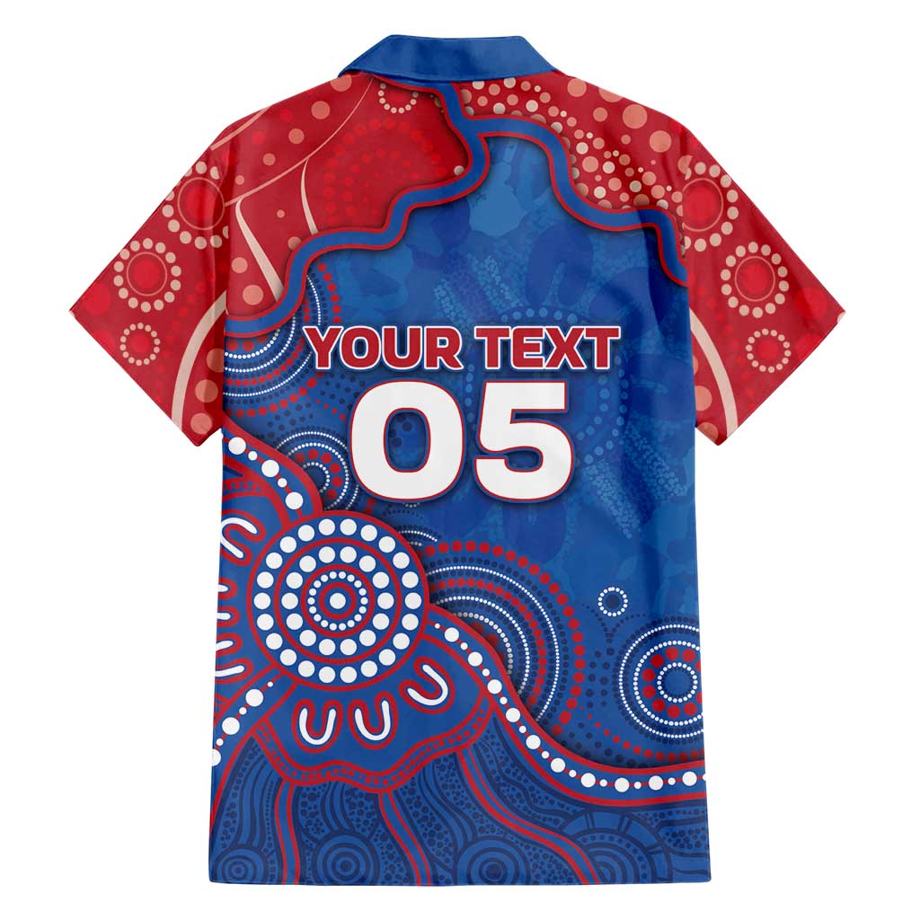 Custom Bulldogs Football Family Matching Mermaid Dress and Hawaiian Shirt Aboriginal Dot Art Pattern