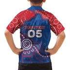 Custom Bulldogs Football Family Matching Tank Maxi Dress and Hawaiian Shirt Aboriginal Dot Art Pattern
