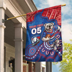 Custom Bulldogs Football Garden Flag Aboriginal Dot Art Pattern