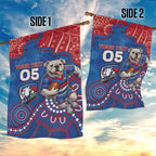 Custom Bulldogs Football Garden Flag Aboriginal Dot Art Pattern