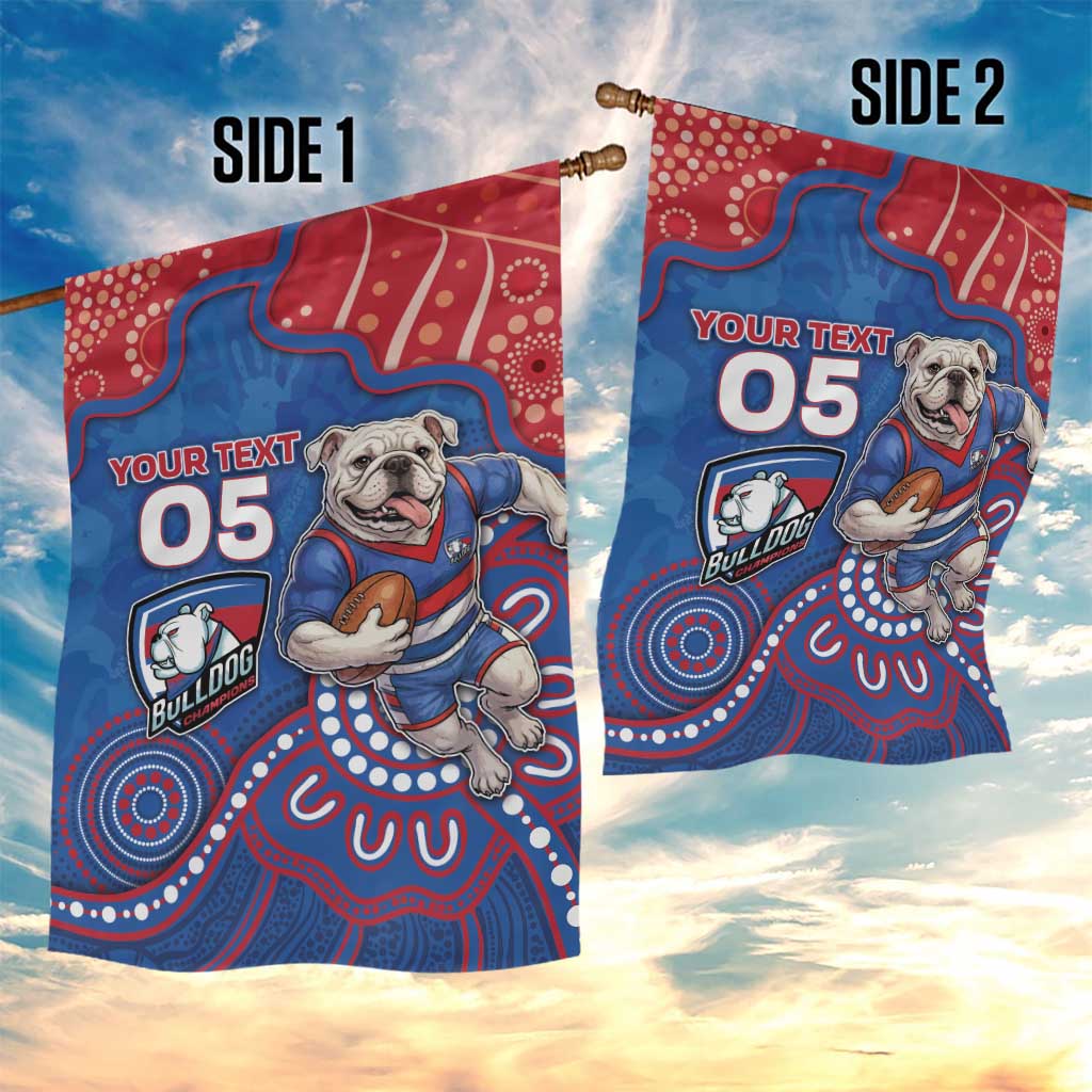 Custom Bulldogs Football Garden Flag Aboriginal Dot Art Pattern