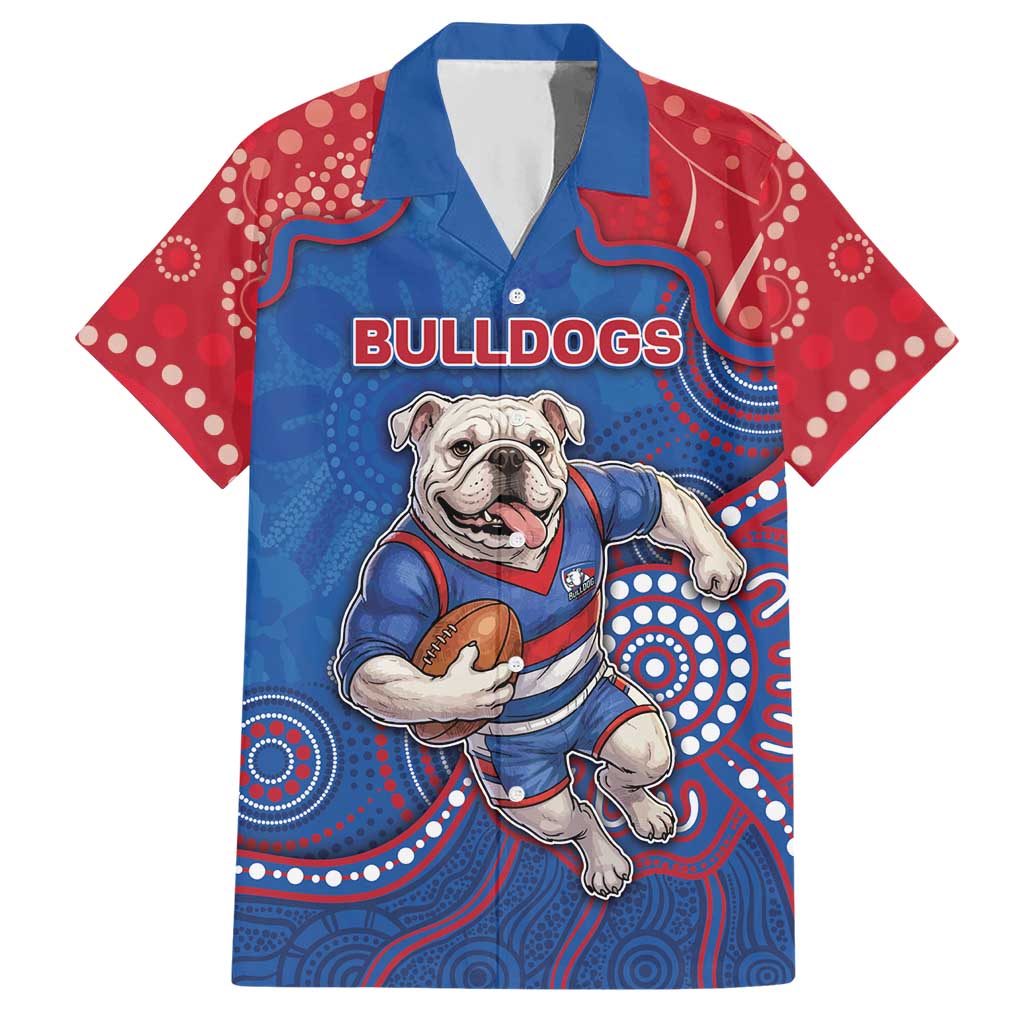 Custom Bulldogs Football Hawaiian Shirt Aboriginal Dot Art Pattern