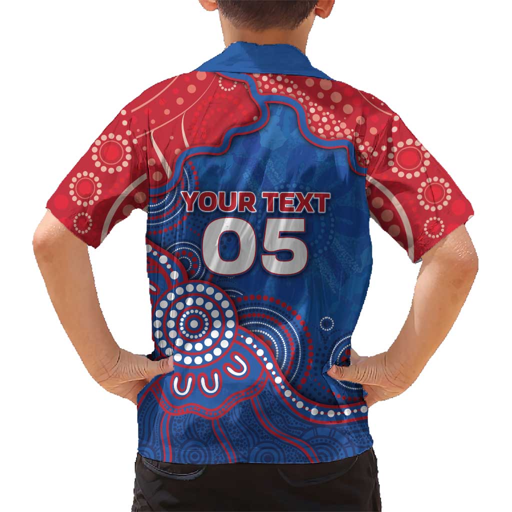 Custom Bulldogs Football Hawaiian Shirt Aboriginal Dot Art Pattern