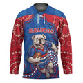 Custom Bulldogs Football Hockey Jersey Aboriginal Dot Art Pattern