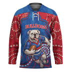 Custom Bulldogs Football Hockey Jersey Aboriginal Dot Art Pattern