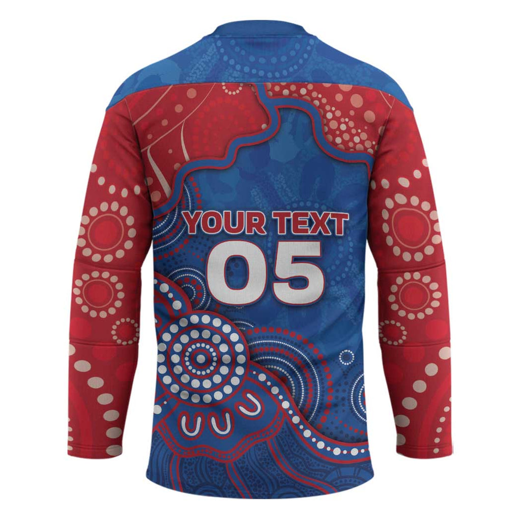 Custom Bulldogs Football Hockey Jersey Aboriginal Dot Art Pattern