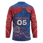 Custom Bulldogs Football Hockey Jersey Aboriginal Dot Art Pattern