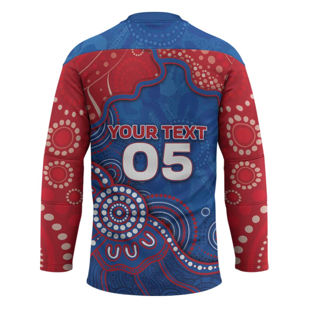 Custom Bulldogs Football Hockey Jersey Aboriginal Dot Art Pattern