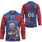 Custom Bulldogs Football Hockey Jersey Aboriginal Dot Art Pattern