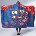 Custom Bulldogs Football Hooded Blanket Aboriginal Dot Art Pattern