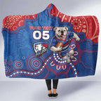 Custom Bulldogs Football Hooded Blanket Aboriginal Dot Art Pattern